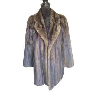 Vintage Furchgott's of Florida Genuine Mink Fur Coat Stroller Jacket Brown S/M